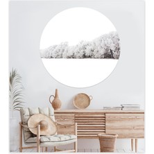 Sticker Sepetim Kar ve Orman Oval Duvar Sticker