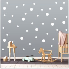 Sticker Sepetim Bebek Odası Puantiye Seti 3 ve 5 cm 100 Adet Çocuk Odası Dekoratif Duvar Sticker