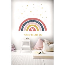 Sticker Sepetim Iskandinav Stil Gökkuşağı ve Yıldızlar Teması - Dream Big Çocuk Odası Duvar Sticker
