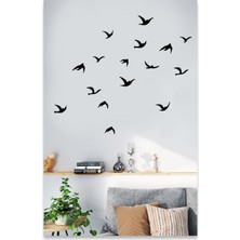 Sticker Sepetim Uçan Kuş Sürüsü Dekoratif Duvar Sticker