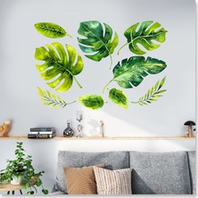 Sticker Sepetim Tropikal Yapraklar Dekoratif Duvar Sticker