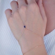 Engingold 14 Ayar Altın Mavi Taşlı Şahmeran