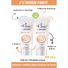 Dr. Clinic  Aydınlatıcı Fondöten Güneş Koruyucu Yüz Kremi Spf + 50 2'li Set