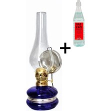 Kuzgun Online Shop Lacivert Büyük Nostaljik Gaz Lambası & 750 ml Gaz Yağı