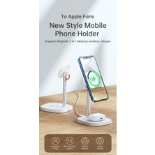 Mcdodo 2in1 15W Magsafe iPhone Uyumlu Air Pods Kablosuz Şarj Standı Beyaz CH-7340