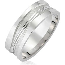 Gumush Gümüş Desenli Unisex Alyans