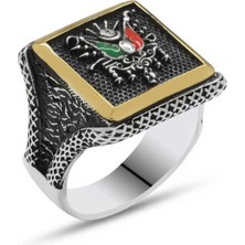 Gumush Gümüş Osmanlı Devlet Armalı Erkek Yüzük