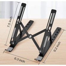 Acenter 7 Kademeli Ayarlı Katlanabilir Laptop Tablet Standı Siyah