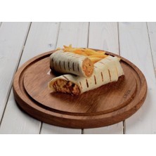 Lava Yuvarlak Ahşap Et Sunum Tahtas  Iroko Ağacı 29 cm