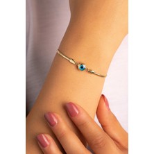 Yavuz Kuyumculuk Altın Balık Sırtı Nazar Boncuklu Bileklik