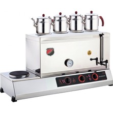 Işıkgaz Elektrikli Çay Ocağı Kapaklı ve Kaynaklı 4 Demlikli 85'lik