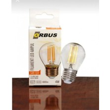 Orbus Dekoratif G45 4 W Şeffaf E27 Duy Sarı Işık Rustik LED Ampul