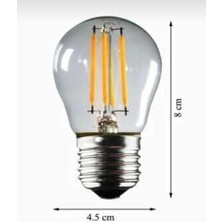 Orbus Dekoratif G45 4 W Şeffaf E27 Duy Sarı Işık Rustik LED Ampul