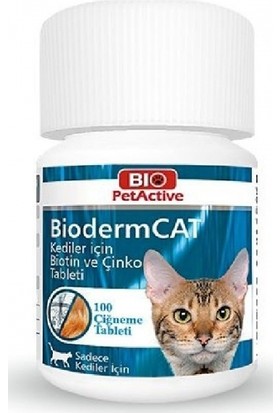 Bio Pet Active Bio Petactive Biodermcat Biotin ve Çinko 100 Tablet