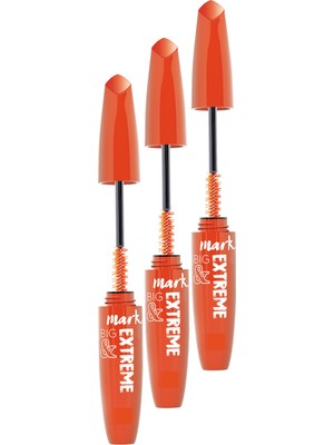 Avon Mark Big Extreme Hacimli ve Uzun Gösteren Maskara Blackest Black Üçlü Set