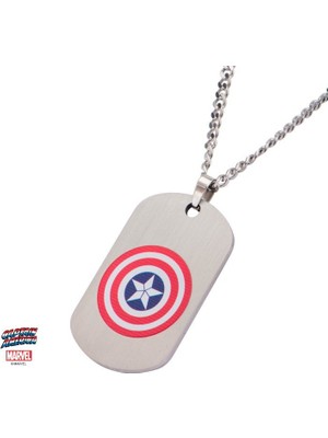 Body Vibe Marvel Captain America Künye Pendant 22 Inch Chain