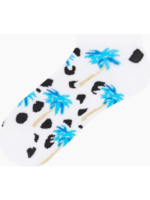 Bross 3'lü Paket Tropik Desenli Patik Kadın Çorabı
