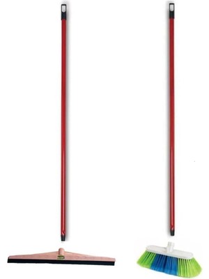 Zambak 40 cm Yer Fırçası Metal Sap ile 4'lü Temizlik Fırçası ve Yedek Aparatı Seti