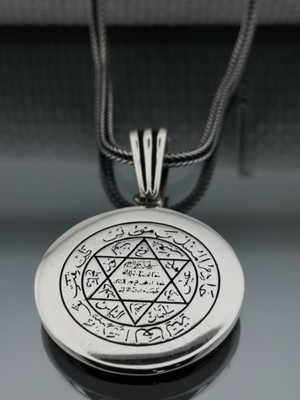 Takıhan 925 Ayar Gümüş Mührü Süleyman Kolyesi 60 cm