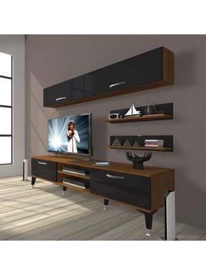 Decoraktiv Eko 5 Slm DVD Silver Tv Ünitesi Tv Sehpası Ceviz Siyah