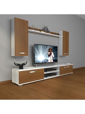 Decoraktiv Eko 5d Mdf DVD Tv Ünitesi Tv Sehpası Beyaz Ceviz
