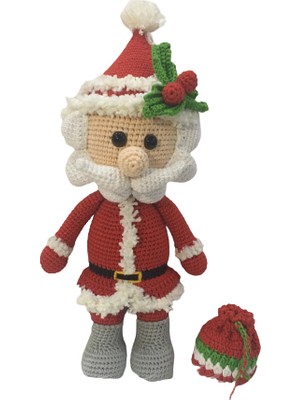 Oyuncak Park Çantalı Noel Baba Amigurumi Organik Oyuncak