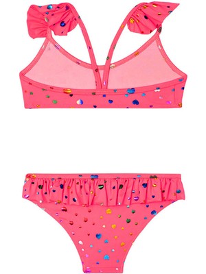 Slipstop Sırt Detaylı Fırfırlı Çabuk Kuruyan Betty Bikini Unisex Çocuk Bikini SM21110165