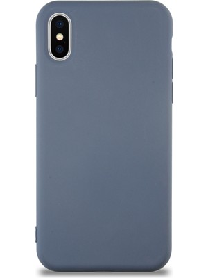 Kzy Apple iPhone Xs Kapak Içi Kadife Lansman Silikon Kılıf - Petrol Mavisi