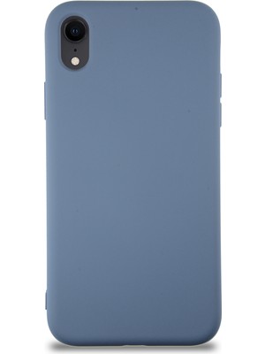 Kzy Apple iPhone Xr Kapak Içi Kadife Lansman Silikon Kılıf - Petrol Mavisi
