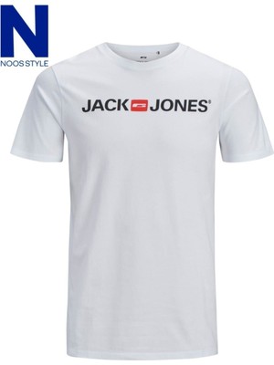 Jack & Jones 12137126 On Yazılı 0 Yaka Kısa Kol Tsh