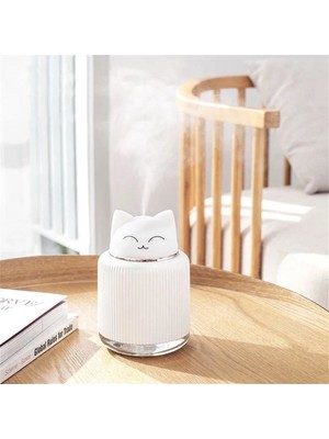 HD Marketim LED Işıklı Sevimli Kedi Hava Nemlendirici Humidifier Gece Lambası