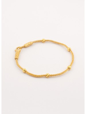 Kazzaze Gümüş Kazaziye Dorika Boncuklu  18 cm Bileklik