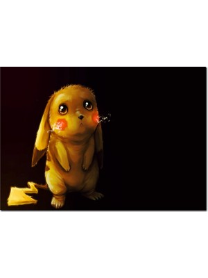 Cakatablo Ahşap Tablo  Anime Üzgün Pokemon Görseli