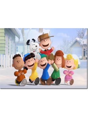 Cakatablo Ahşap Tablo Snoopy Tüm Karakterler