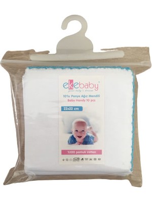 Eke Baby Yenidoğan Erkek Bebek 10’lu Penye Ağız Mendili