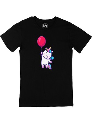 Cix Bolonlu Unicorn Siyah Tişört