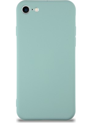 Caseart Apple iPhone Se 2020 Kapak Içi Kadife Kamera Korumalı Lansman Silikon Kılıf - Turkuaz