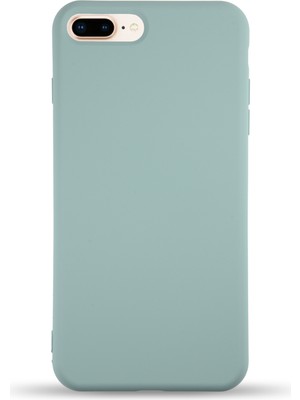 Caseart Apple iPhone 8 Plus Kapak Içi Kadife Lansman Silikon Kılıf - Turkuaz
