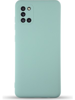 Caseart Samsung Galaxy A31 Kapak Içi Kadife Kamera Korumalı Lansman Silikon Kılıf - Turkuaz