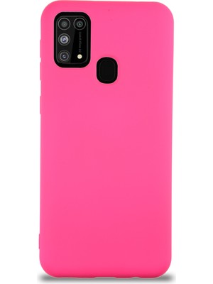 Caseart Samsung Galaxy M31 Kapak Içi Kadife Lansman Silikon Kılıf - Neon Pembe