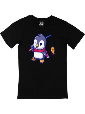 Cix Balıkçı Penguen Siyah T-Shirt