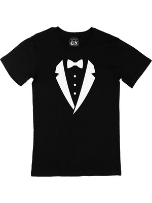 Cix Smokin Tasarımlı Siyah T-Shirt