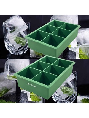 İles Gurme Silikon Ekstra Büyük Boy 6'lı Buz Kalıbı Yeşil 2 Adet