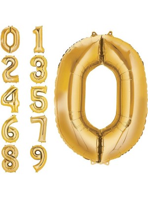 Hknys 7 Yaş -Sayı-Rakam Folyo Balon Altın  Renk 76 cm -Dogum Günü -Parti-Kutlama