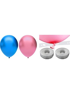 Hknys 75 Adet Metalik Pempe, Yeşil Balon Konsepti+ 5 M Balon Zinciri