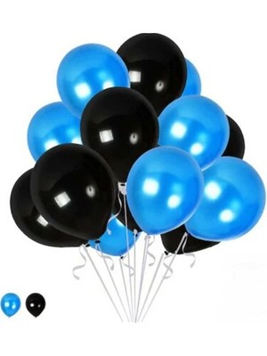 Hknys 30 Adet  Mavi ,siyah Balon-Nişan-Parti-Düğün Balonu