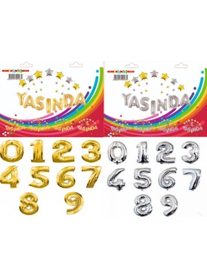 Hknys Yaşında Yıldızlı Folyo Balon Seti -Yaş ve Renk Seçenekli Yaş Günü