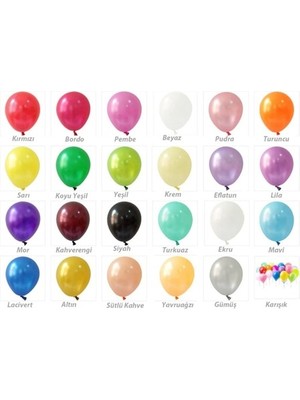 Hknys 35 Adet Metalik Beyaz-Bebek Mavisi Balon-Nişan-Parti-Düğün Balonu