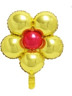 Hknys Çiçek Folyo Balon Altın 40 cm - Dogum Günü Balonu-Parti Balonu