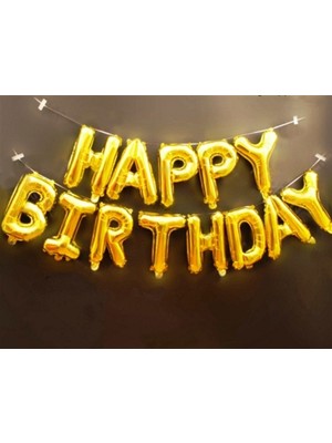 Hknys Happy Bırthday Altın(Gold Folyo Balon- Dogum Günü Balonu